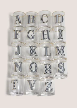 Mono Check Alphabet Glasses