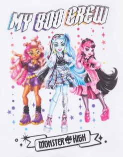 Monster High Girls White Boo Crew Short Sleeved T-Shirt (3 - 14 Years)