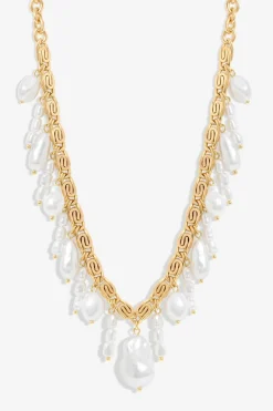 Mood Gold Cream Pearl Baroque Shaker Necklace