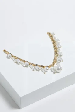 Mood Gold Cream Pearl Baroque Shaker Necklace