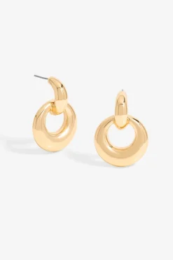Mood Gold Large Oval Doorknocker Drop Earrings