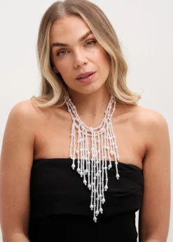 Mood Gold Pearl Cascade Statement Necklace