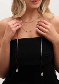 Mood Gold Pearl multirow Rope Necklace