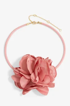 Mood Gold Pink Flower Corsage Necklace