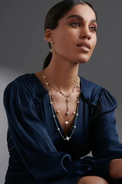 Mood Gold Plated Multi Coloured Fine Celestial Y Necklace