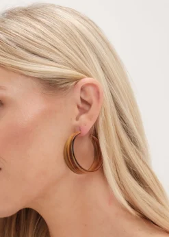 Mood Gold Tapered Resin Hoop Earrings