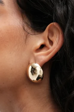 Mood Recycled Gold Polished Statement Dome Earrings