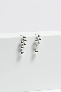 Mood Silver Polished Bubble Drop Earrings
