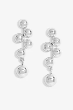 Mood Silver Polished Bubble Drop Earrings