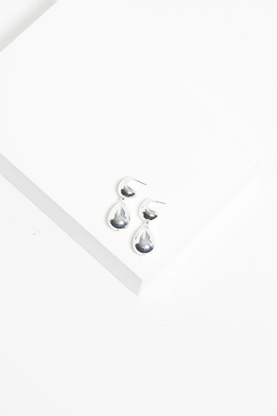 Mood Silver Polished Dome Orb Hoop Earrings
