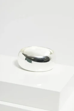 Mood Silver Polished Statement Bangle Bracelet