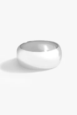 Mood Silver Polished Statement Bangle Bracelet