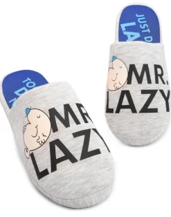 Mr. Men Grey Mr Lazy Mule Slippers