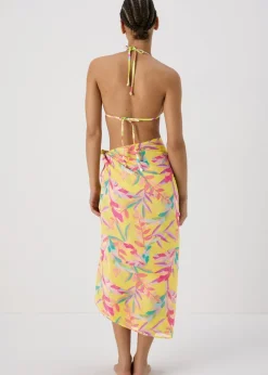 Multicolour Leaf Print Sarong
