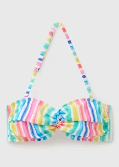 Multicolour Stripe Twist Bikini Top