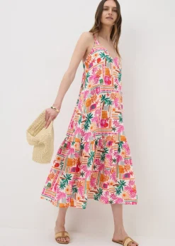 Multicolour Summer Print Cami Maxi Dress