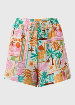 Multicolour Summer Print Co Ord Shorts