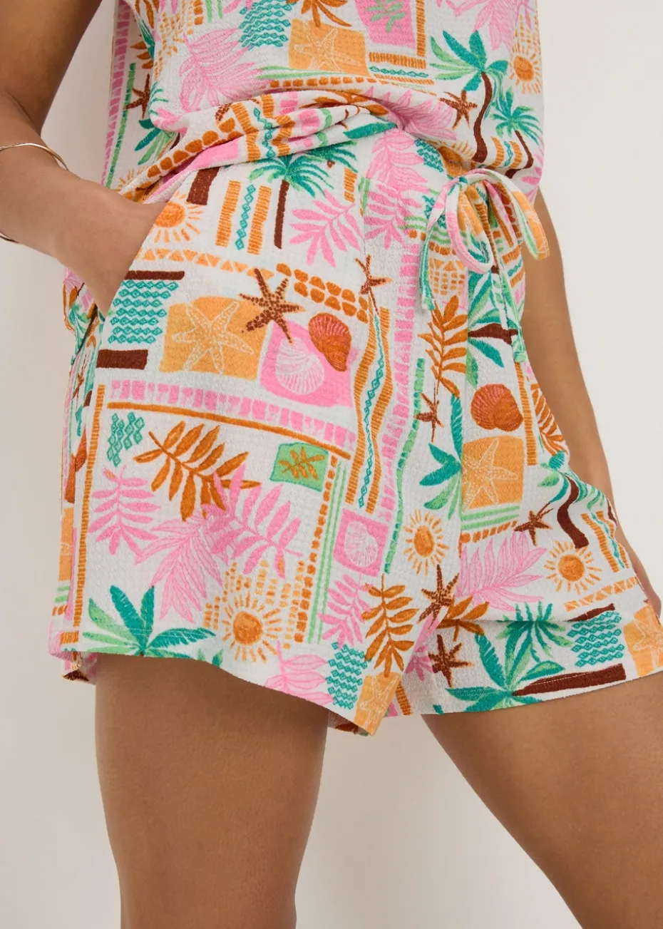 Multicolour Summer Print Co Ord Shorts
