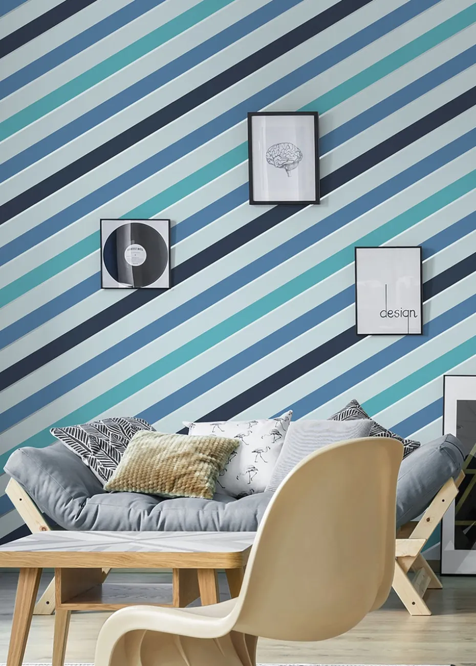 Muriva Carnival Stripe Blue