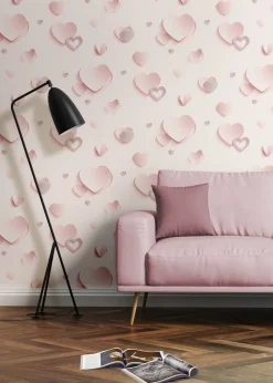 Muriva Glitter Hearts Wallpaper