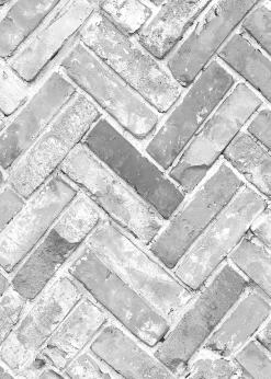 Muriva Herringbone Brick Wallpaper