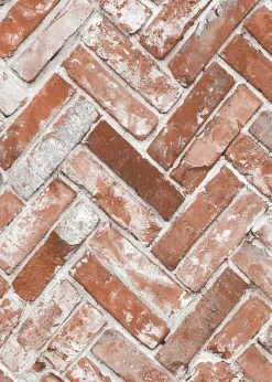 Muriva Herringbone Brick Wallpaper