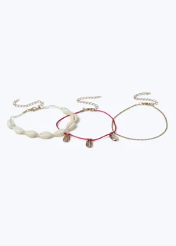Muse 3 Pack Pink Beach Anklets