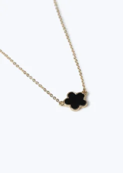 Muse Black Flower Necklace