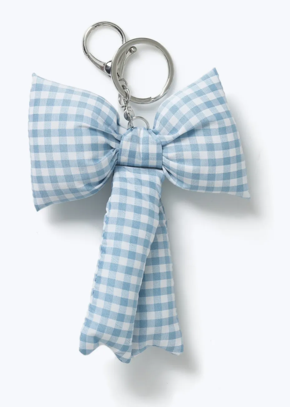 Muse Blue Gingham Bow Keyring