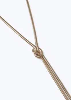 Muse Gold Knot Snake Chain Necklace