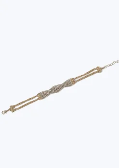 Muse Gold Rhinestone Twist Bracelet