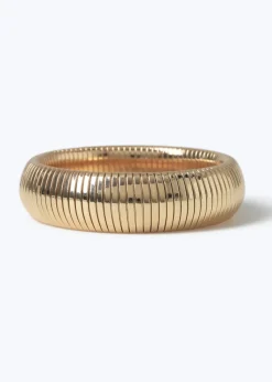 Muse Gold Ridged Watch Strap Bangle