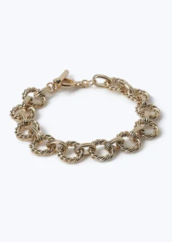 Muse Gold T Bar Circle Link Bracelet