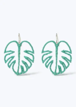 Muse Green Leaf Drop Earrings