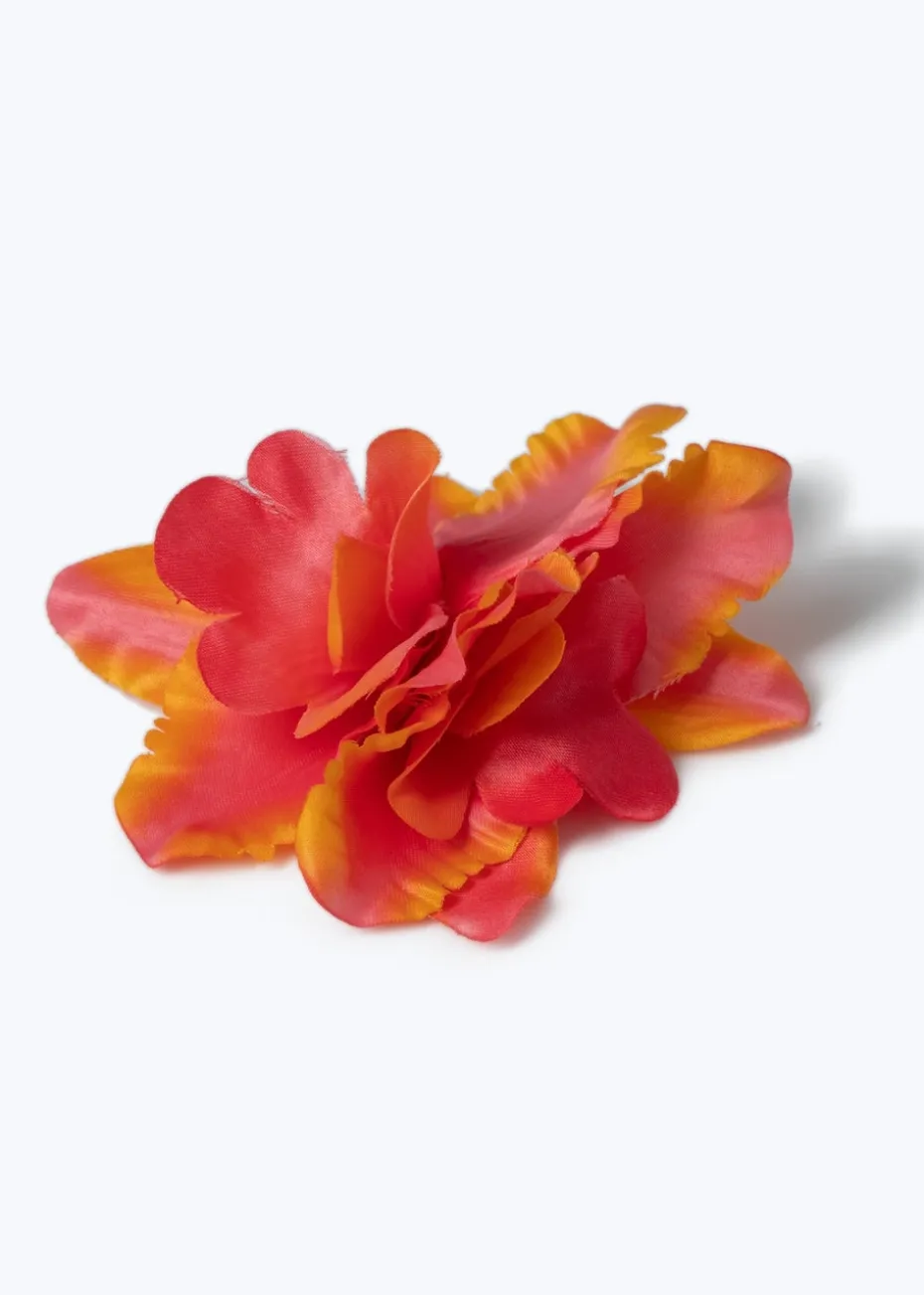 Muse Orange Floral Hair Clip