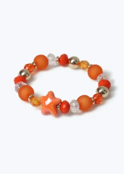 Muse Orange Starfish Beaded Bracelet