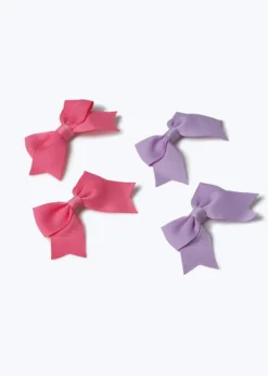 Muse Pink & Purple Small Bow Hair Clips