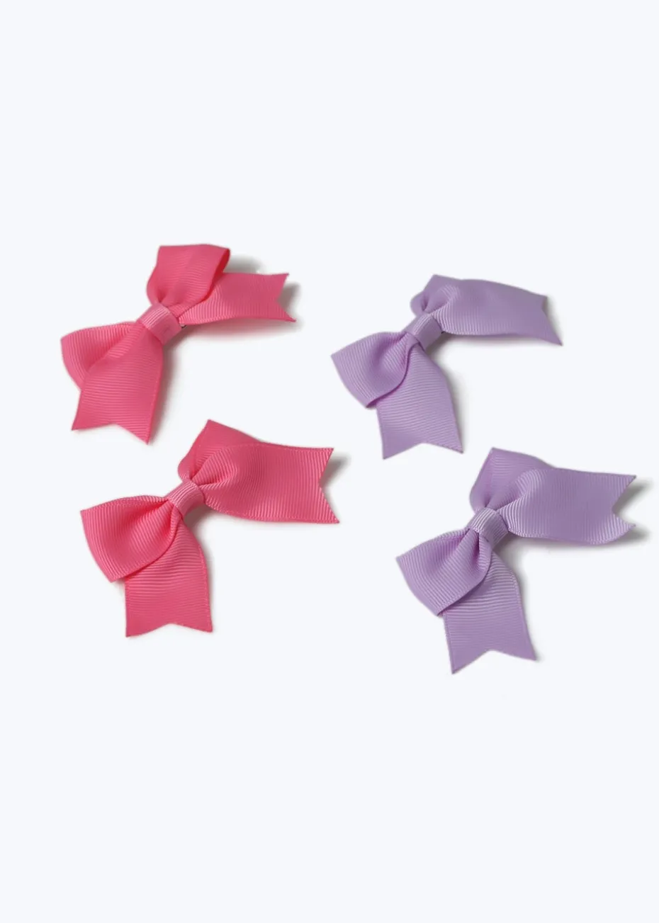 Muse Pink & Purple Small Bow Hair Clips