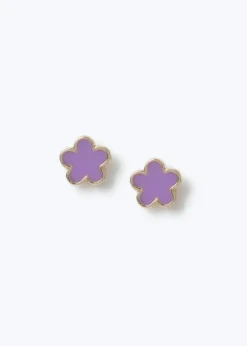 Muse Purple Flower Mini Me Earrings