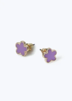 Muse Purple Flower Mini Me Earrings