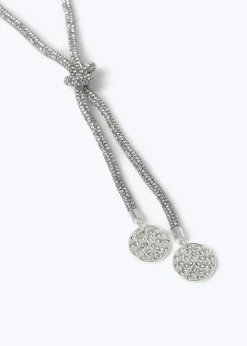 Muse Silver Occasion Pave Disc Lariat