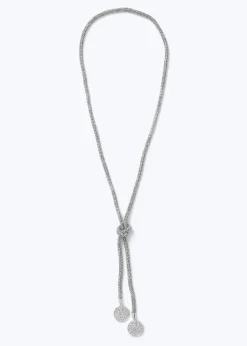 Muse Silver Occasion Pave Disc Lariat