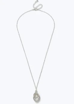 Muse Silver Pave Double Link Necklace