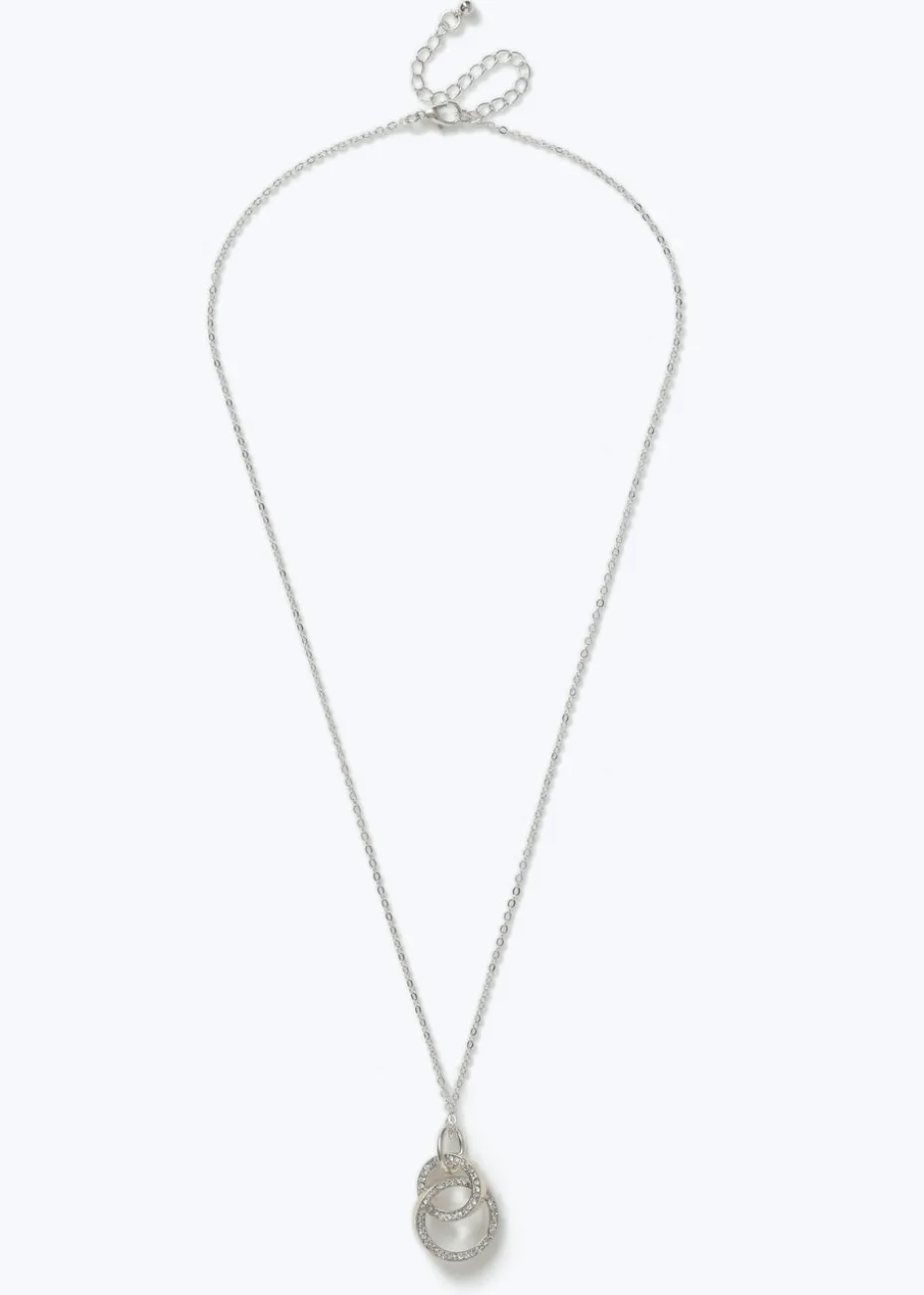 Muse Silver Pave Double Link Necklace