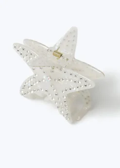 Muse White Starfish Claw Clip