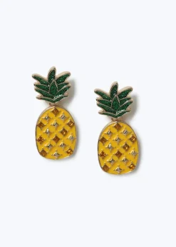 Muse Yellow Pineapple Drop Earrings