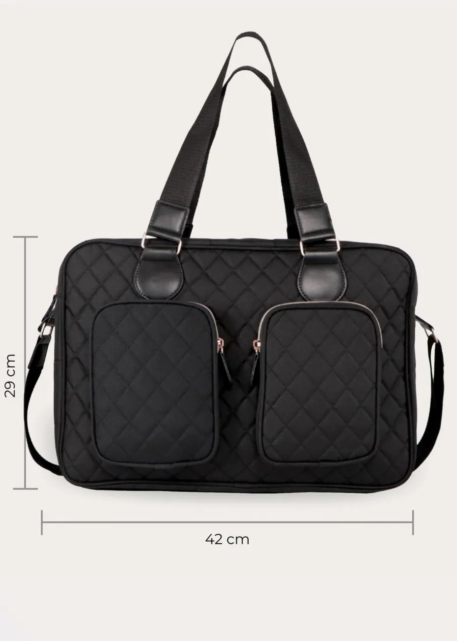 My Babiie Black Quilted Deluxe Changing Bag