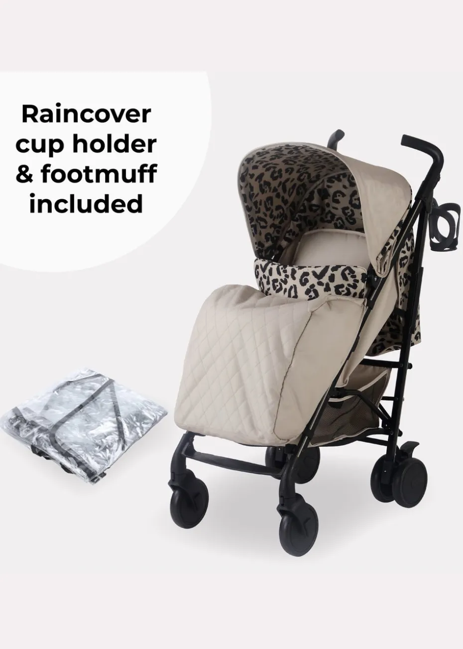 My Babiie Cream Leopard Print Dani Dyer Fawn Lightweight Stroller