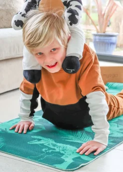 Myga Kid's Printed Yoga Mat - Jurassic Jungle