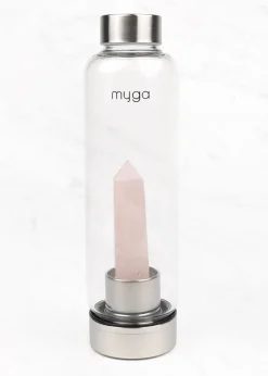 Myga Rose Quartz Crystal Water Bottle